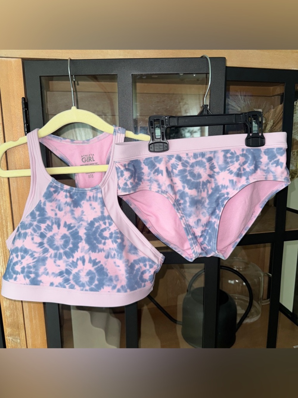 Athleta Girl Bikini Set Free Spirit halter top bottoms tie dye girls tween large
